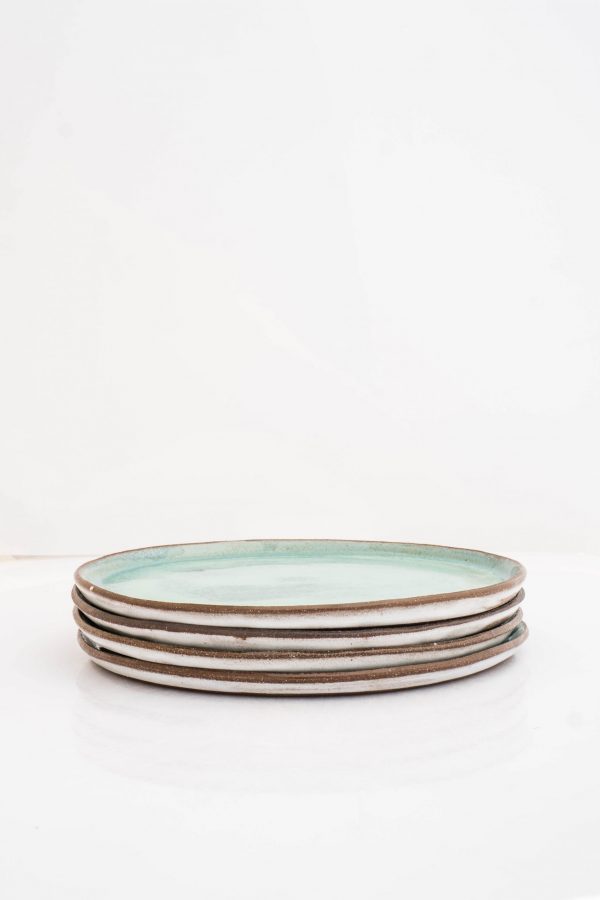 Set of 4 Plates - Green Glazed