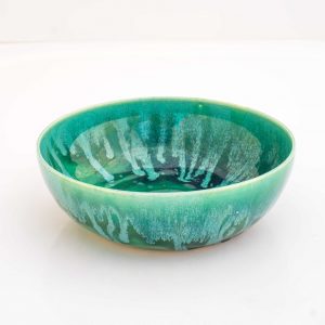 Ceramic Bowl - Dripping Greens