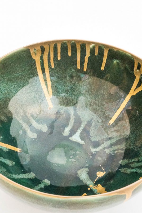 Ceramic Bowl - Dripping Gold