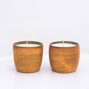 Set of 2 Ceramic Scented Candles